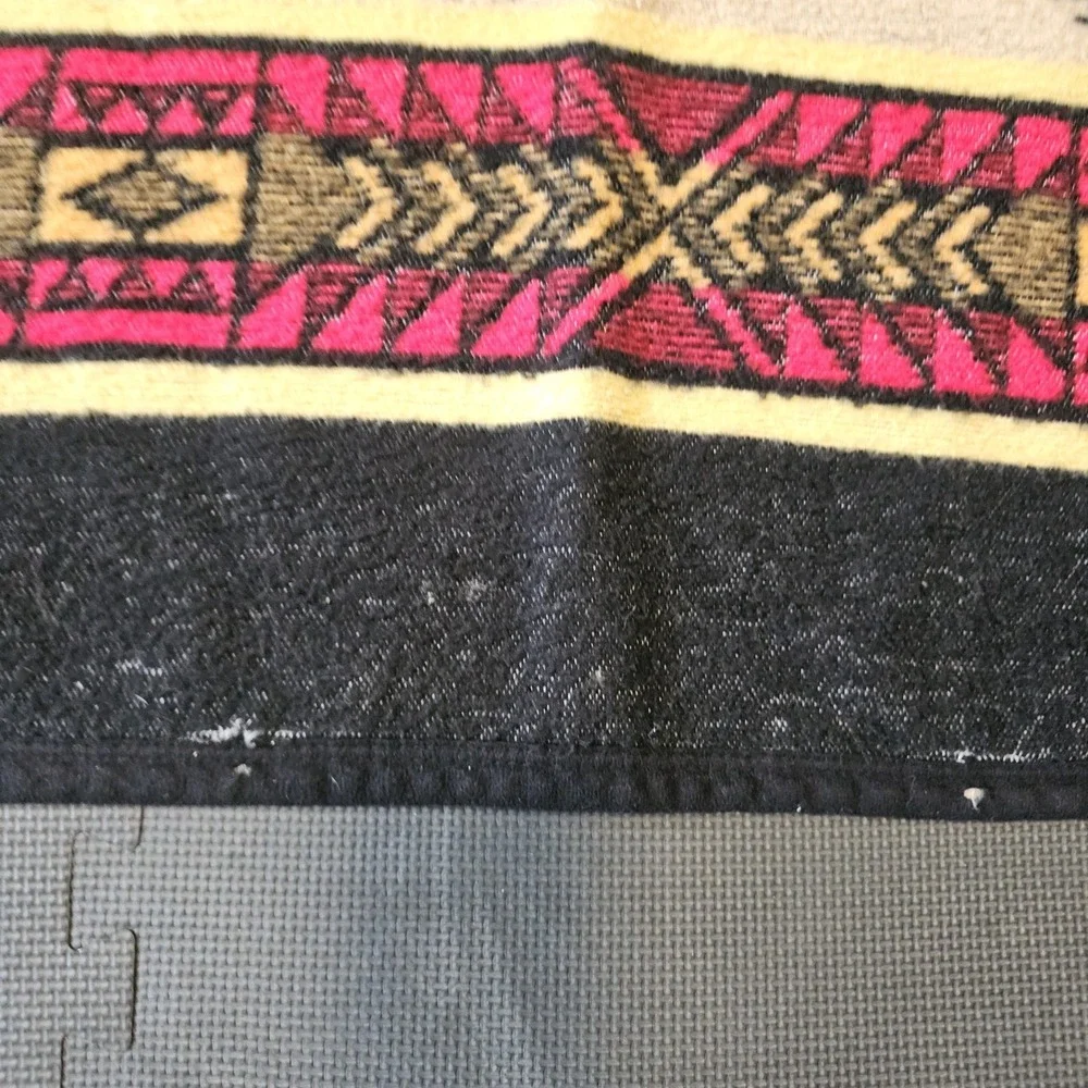 Vintage Earth Ragz Throw Blanket Southwestern Aztec Black Bear 66x62